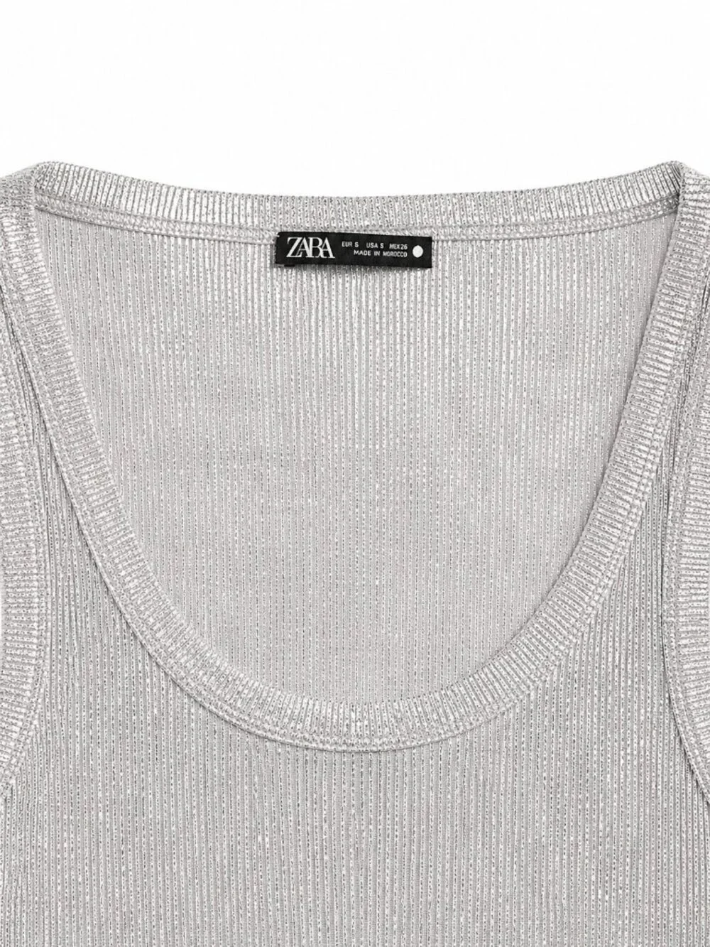 Zara Metallic Ribbed Tank Top - Size S - Picture 4 of 4